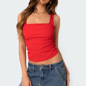 Rio Ruched Square Neck Top