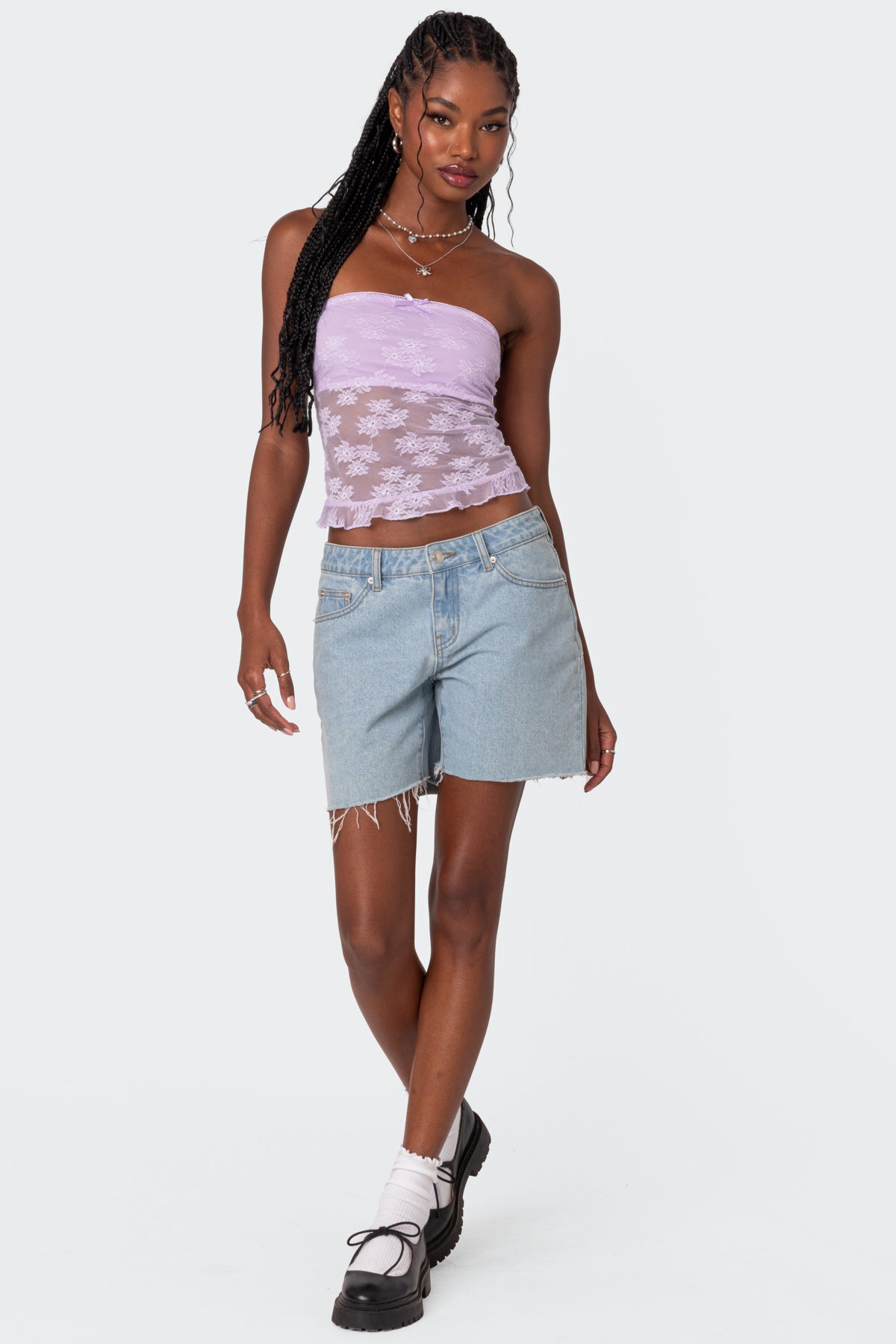 Ballet Sheer Lace Tube Top - Image 5