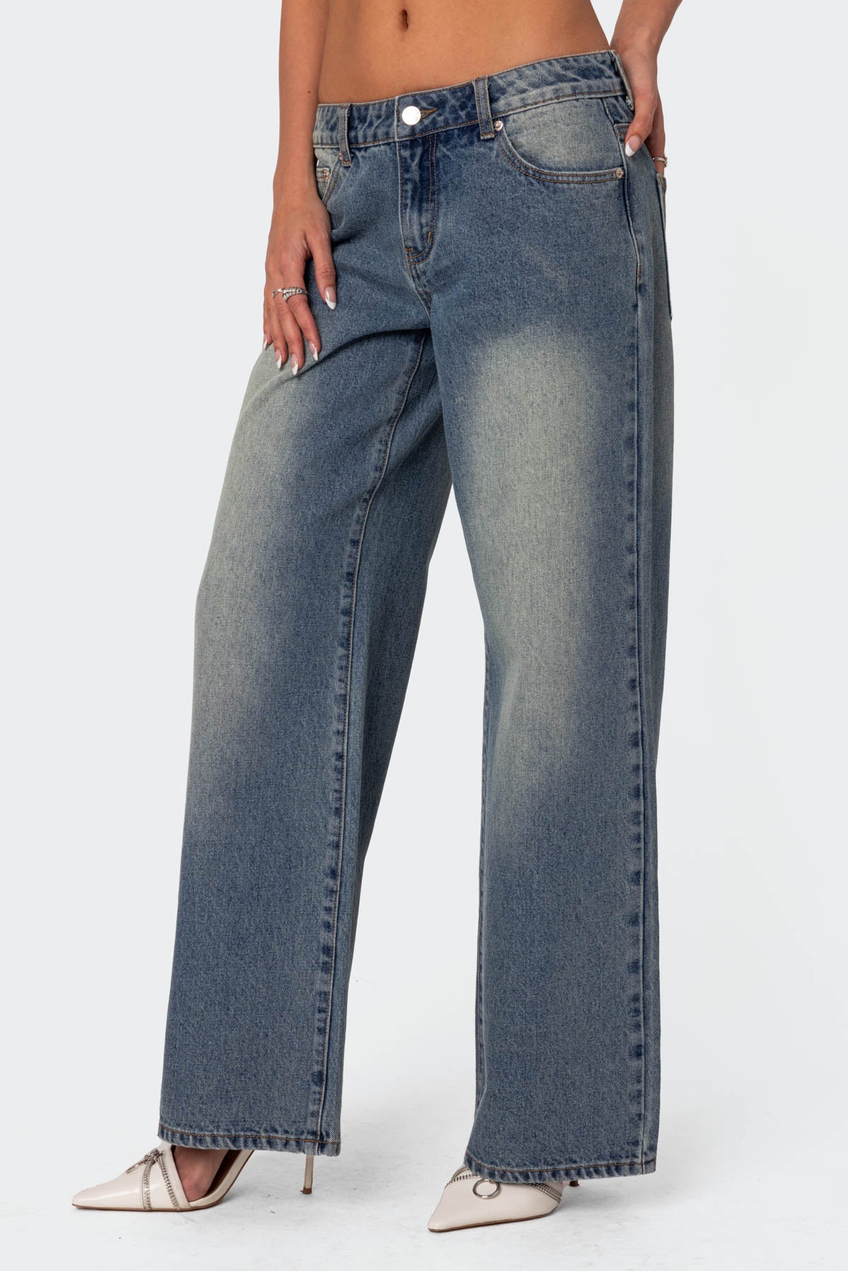 Magda Low Rise Acid Wash Jeans - Image 3