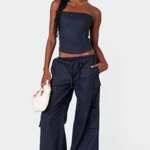 Bristol Linen Look Cargo Pants