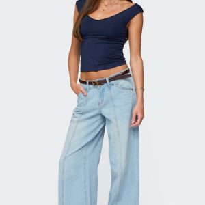 Charlie Panel Stitch Low Rise Jeans