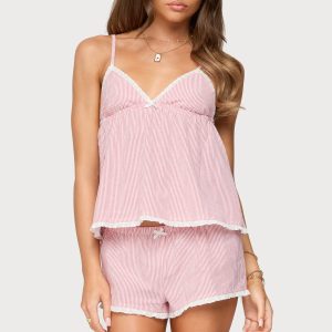 Danna Pinstripe Babydoll Tank Top