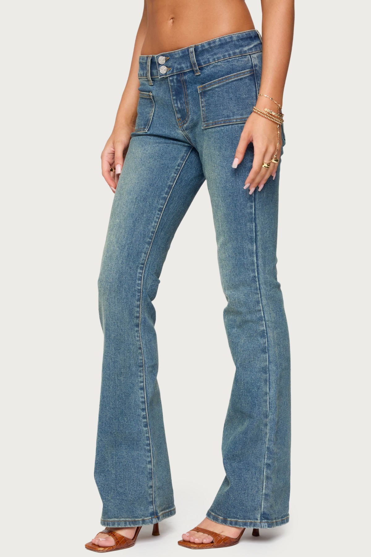 Mattea Low Rise Flared Jeans - Image 4