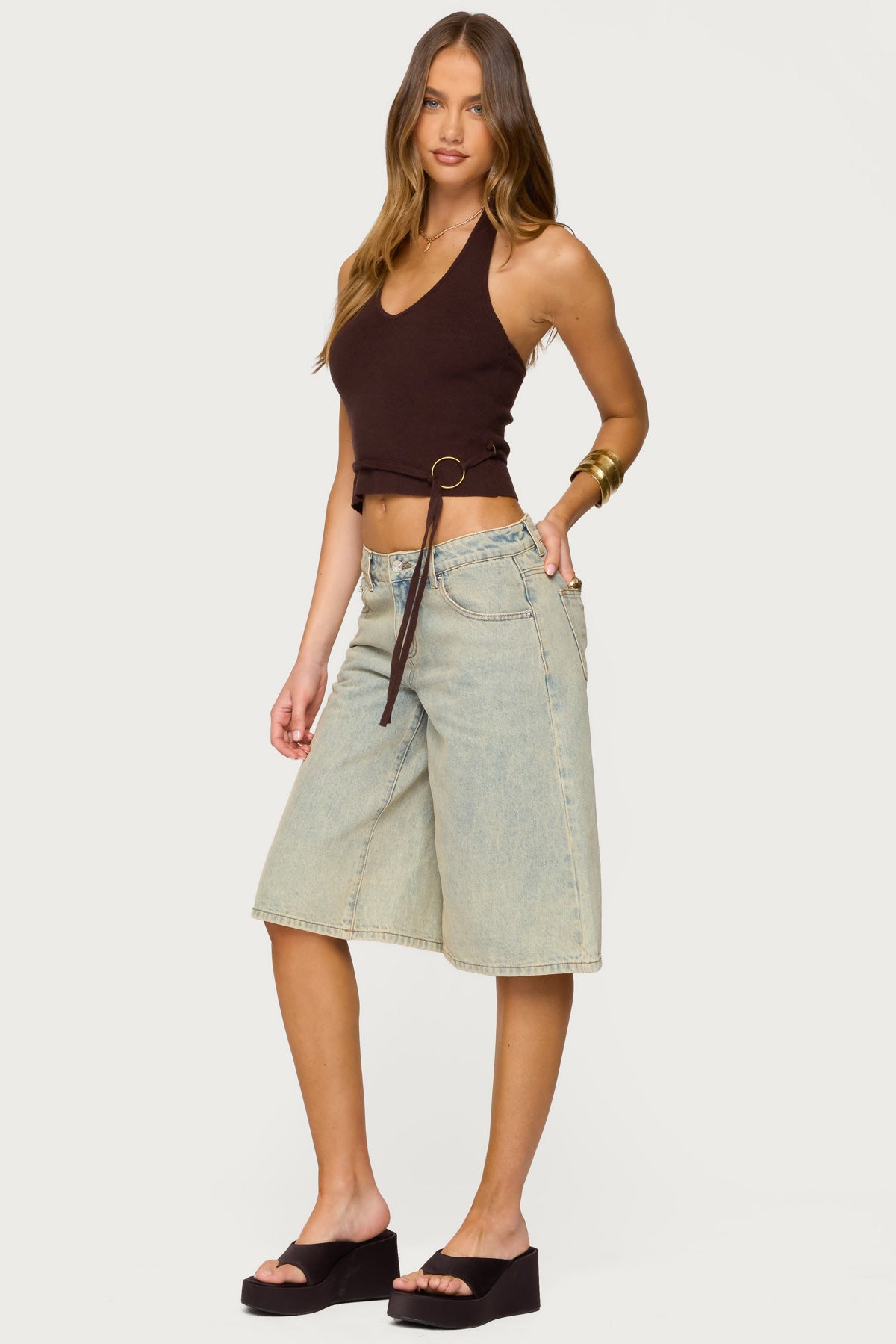 Kez Belted Knit Halter Top - Image 2