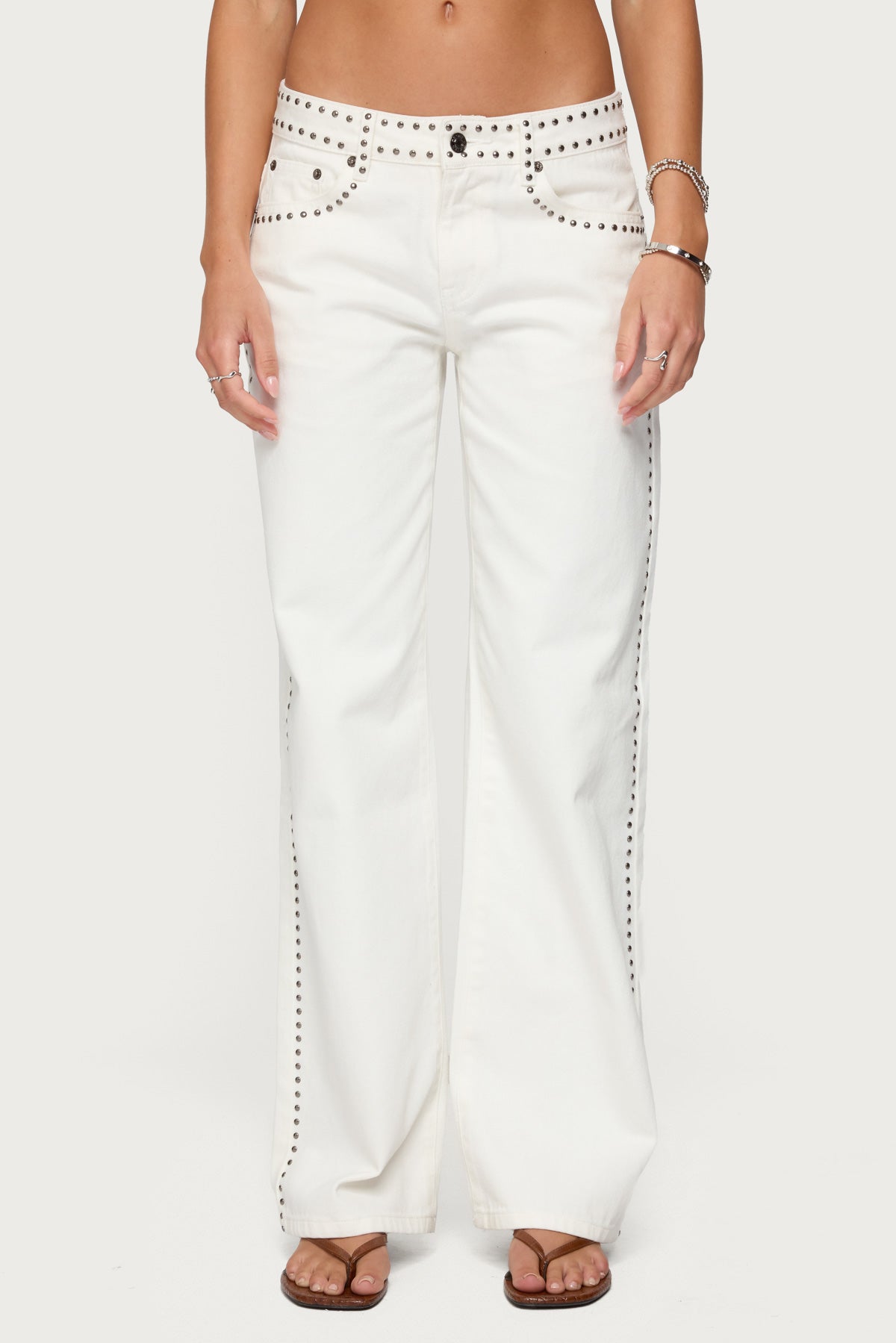 Quincy Studded Low Rise Jeans - Image 2