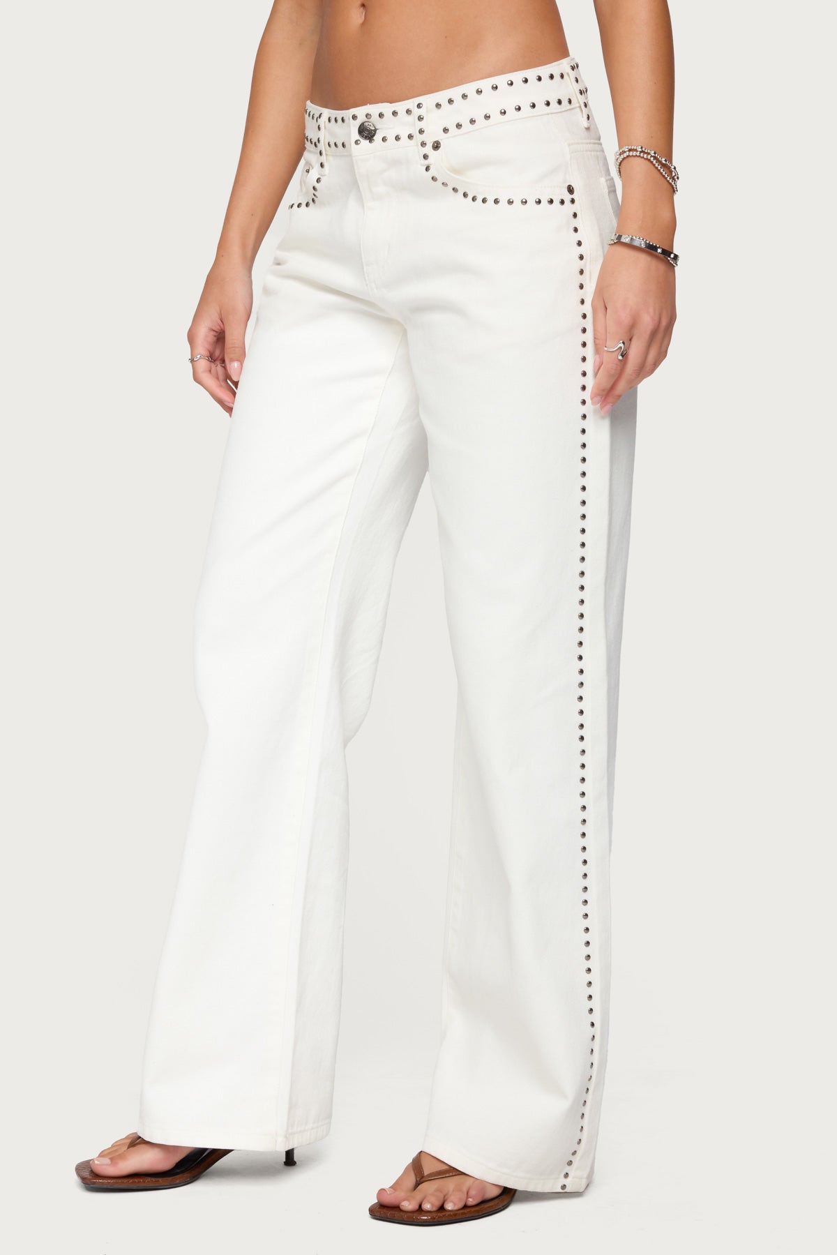 Quincy Studded Low Rise Jeans - Image 3