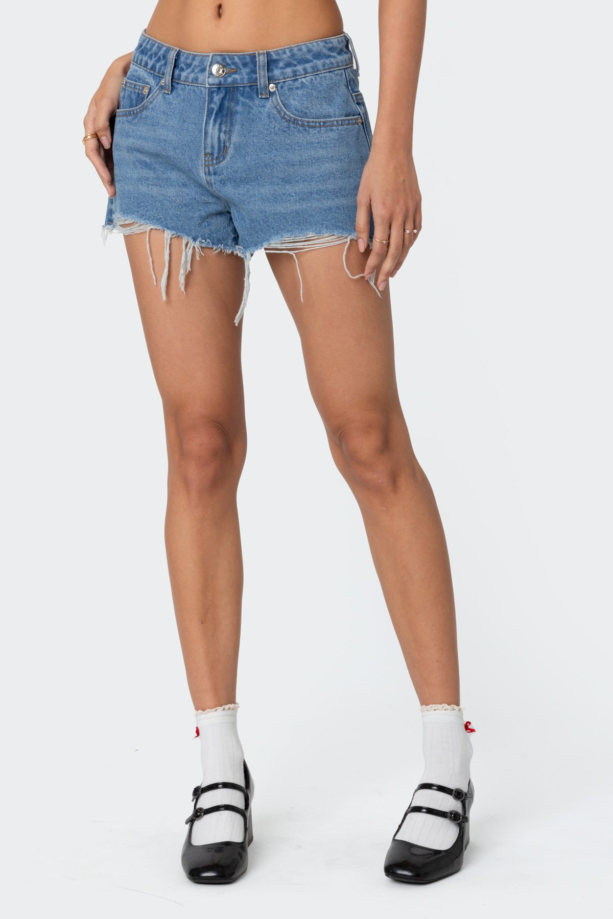 Fern Mid Rise Denim Shorts - Image 4