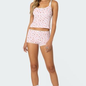 Strawberry Girl Printed Micro Shorts