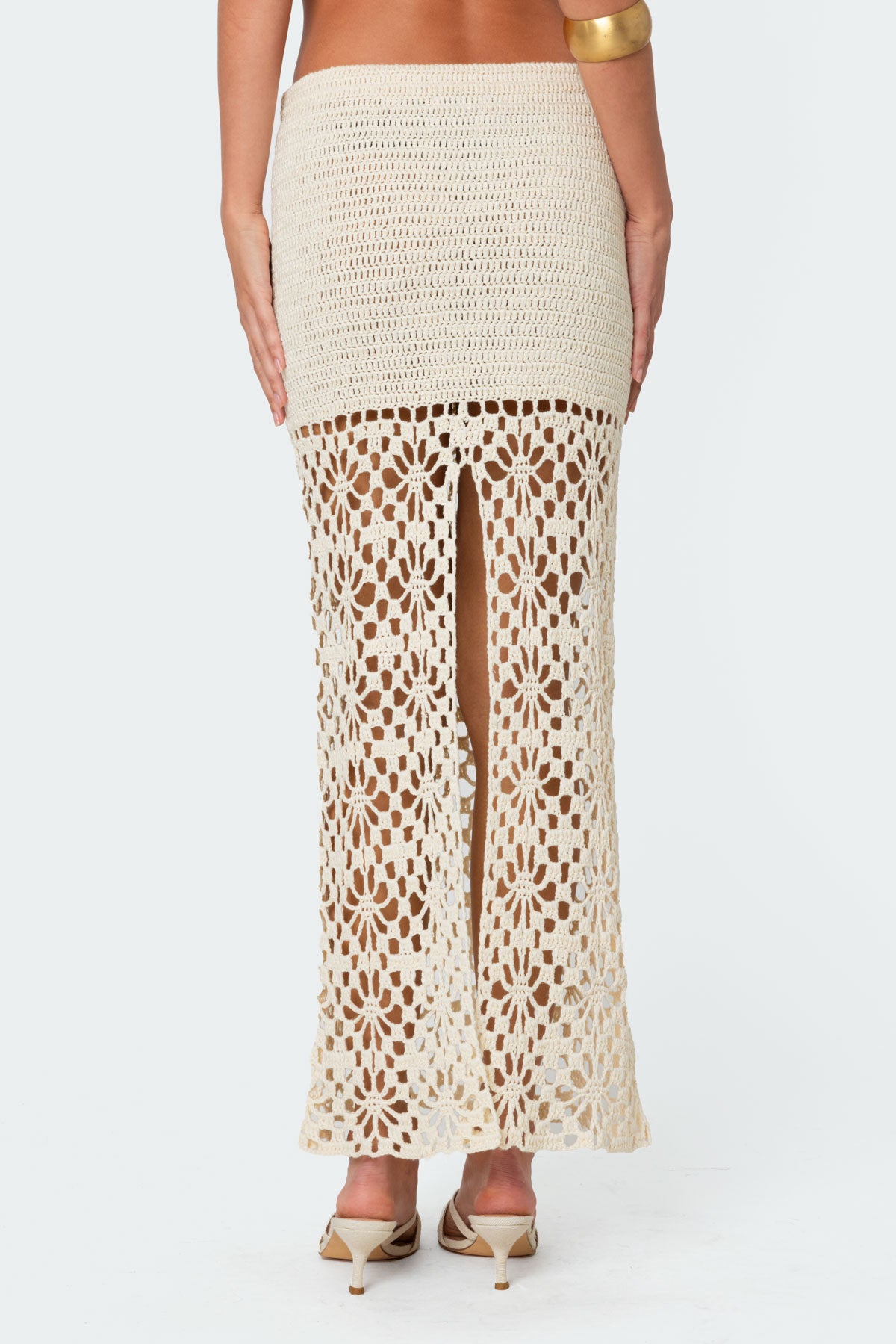 Ida Back Slit Crochet Maxi Skirt - Image 5