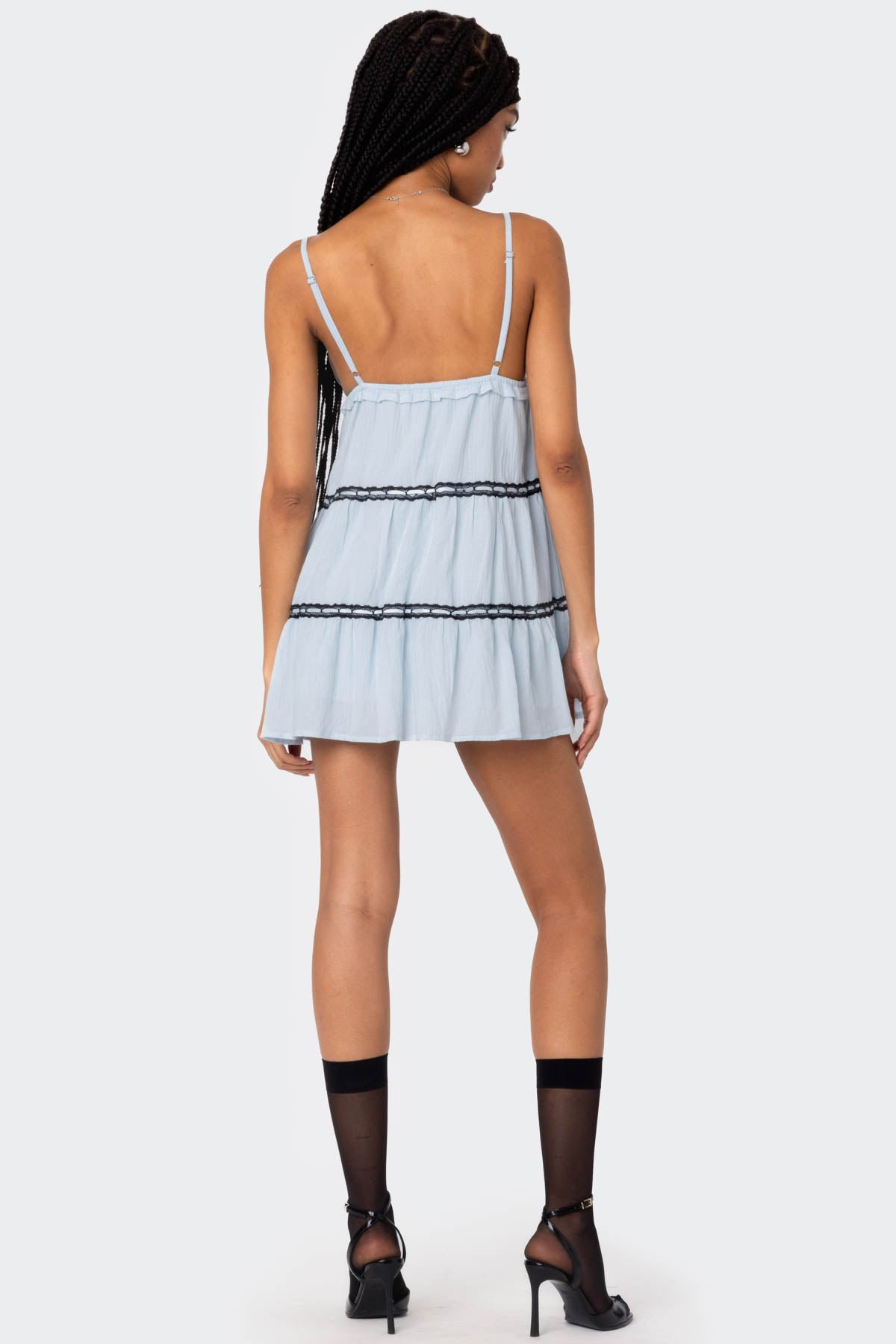 Angelica Tiered Ribbon Mini Dress - Image 4