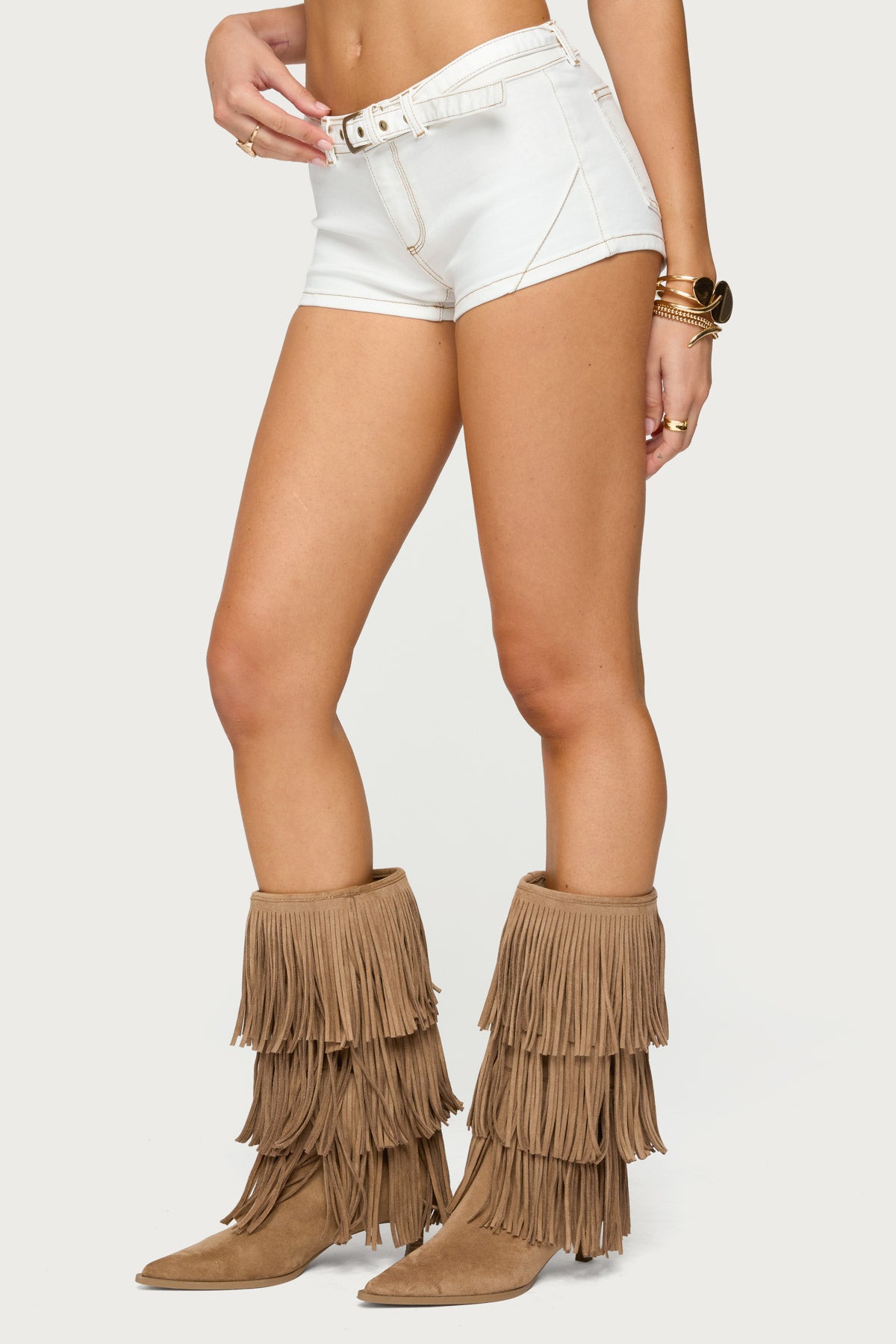 Ciel Low Rise Denim Micro Shorts - Image 4