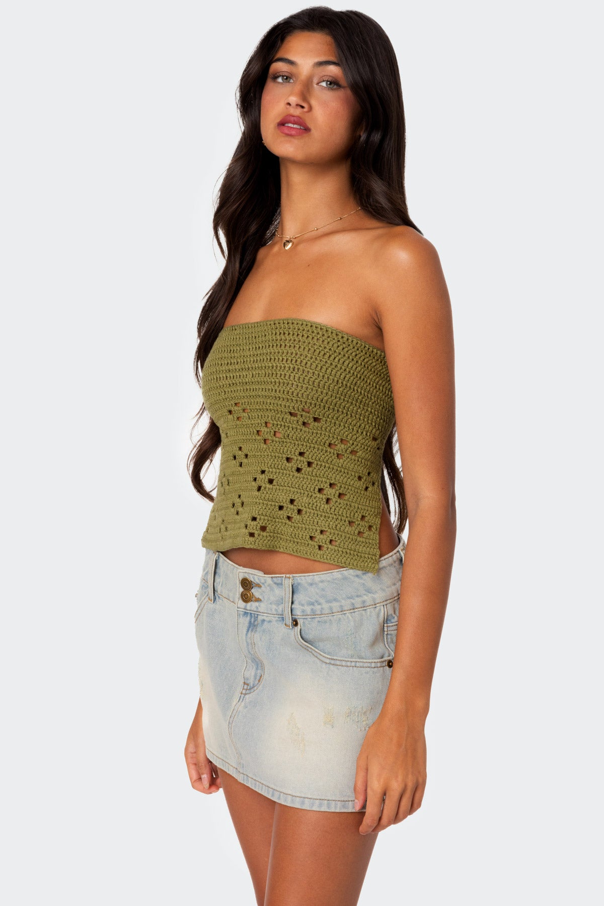 Niki Crochet Strapless Top - Image 3