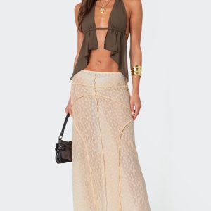 Inside Out Sheer Lace Maxi Skirt