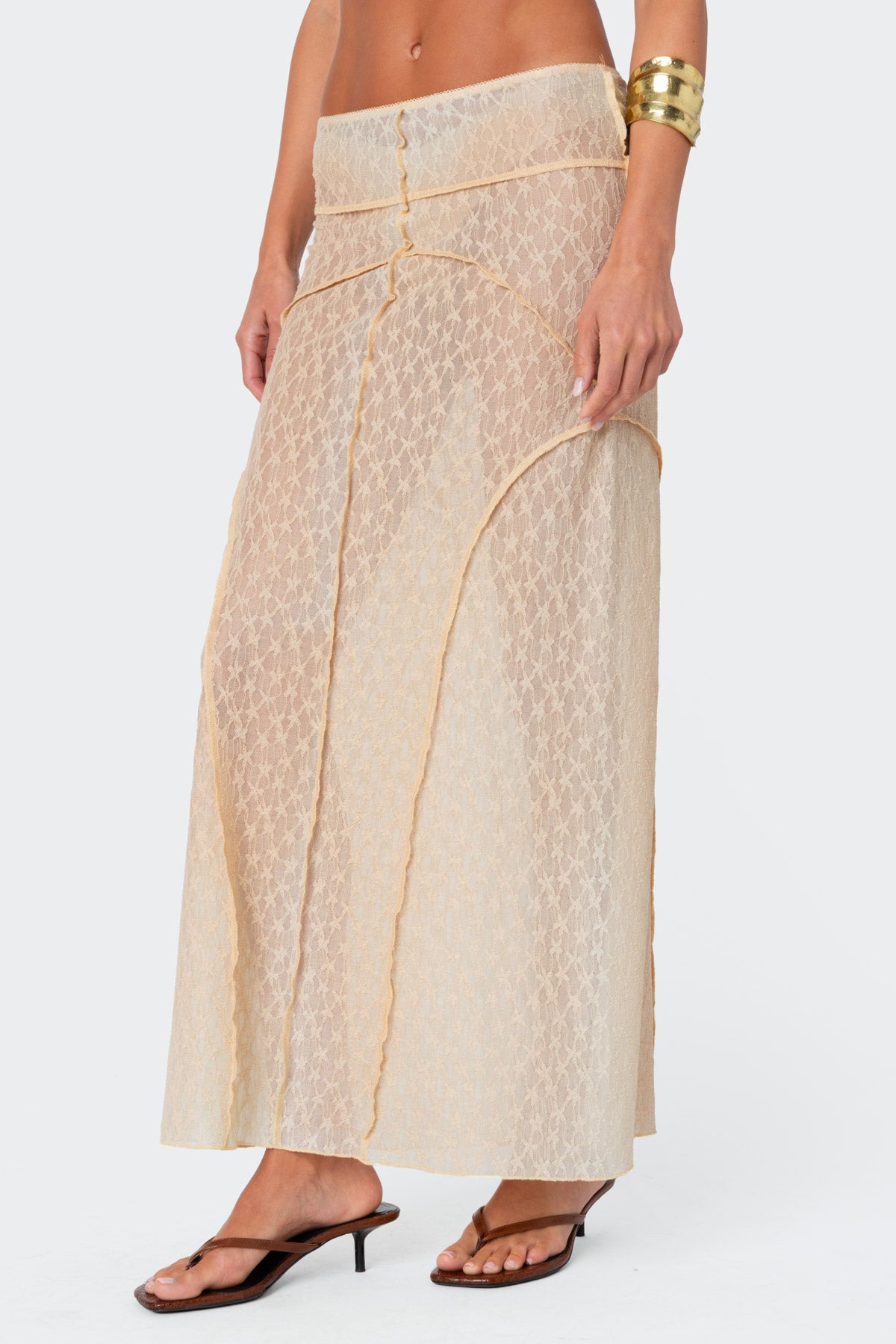 Inside Out Sheer Lace Maxi Skirt - Image 2