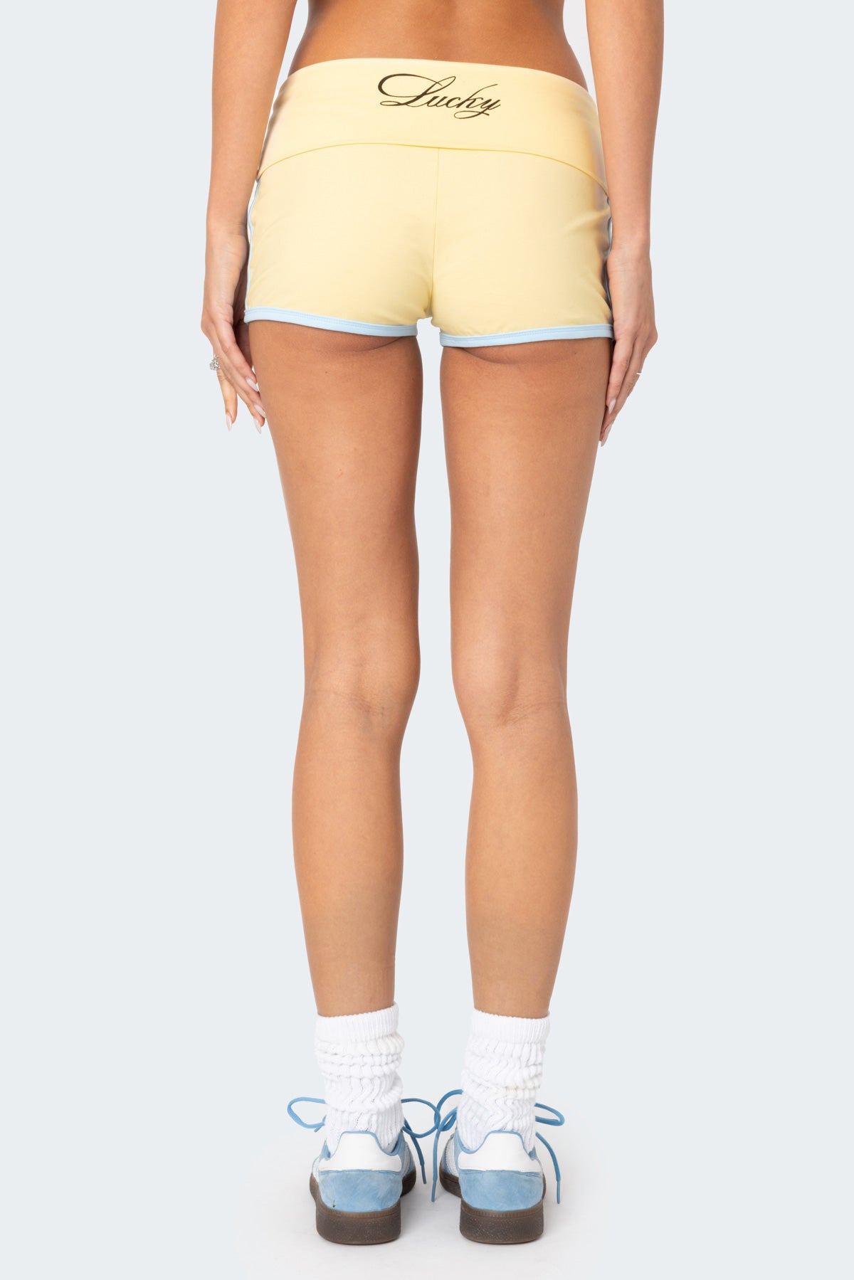 Lucky Contrast Fold Over Shorts - Image 5