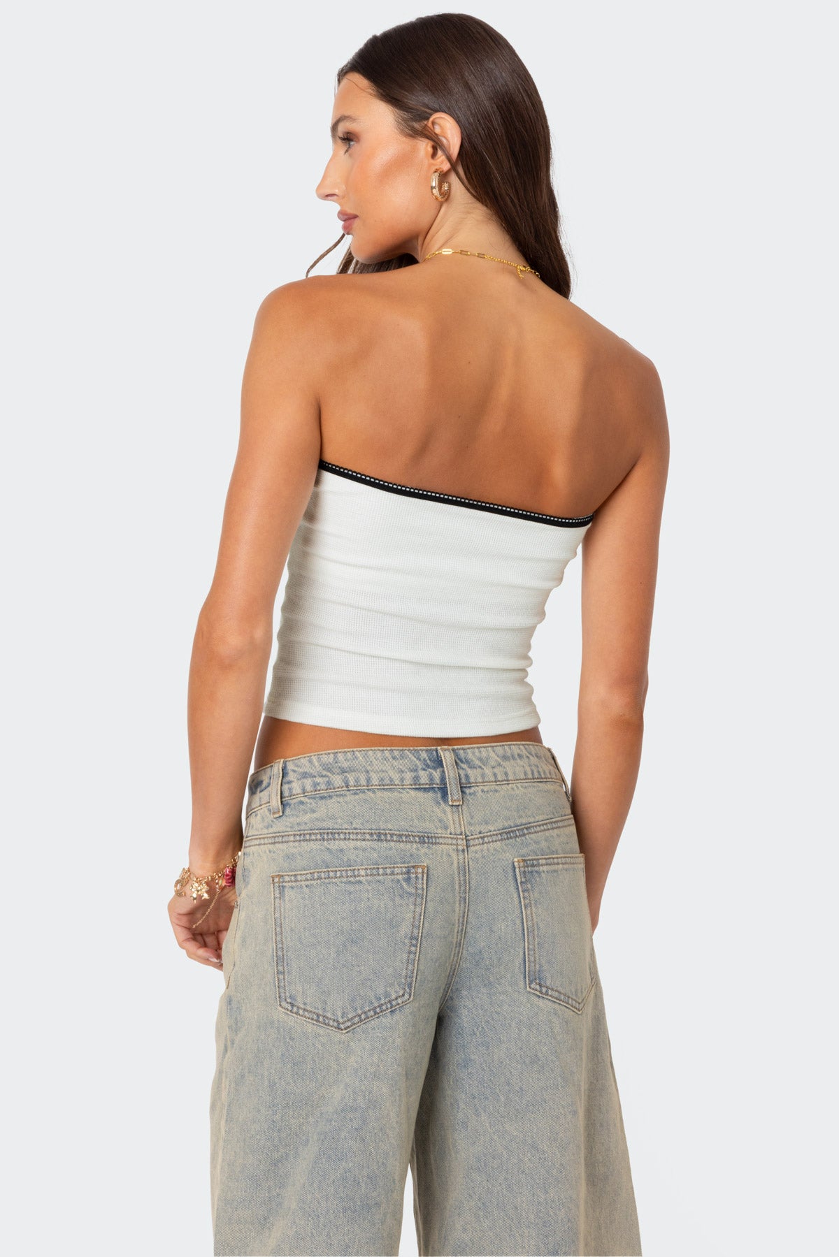 Built In Bra Waffle Tube Top - Image 5