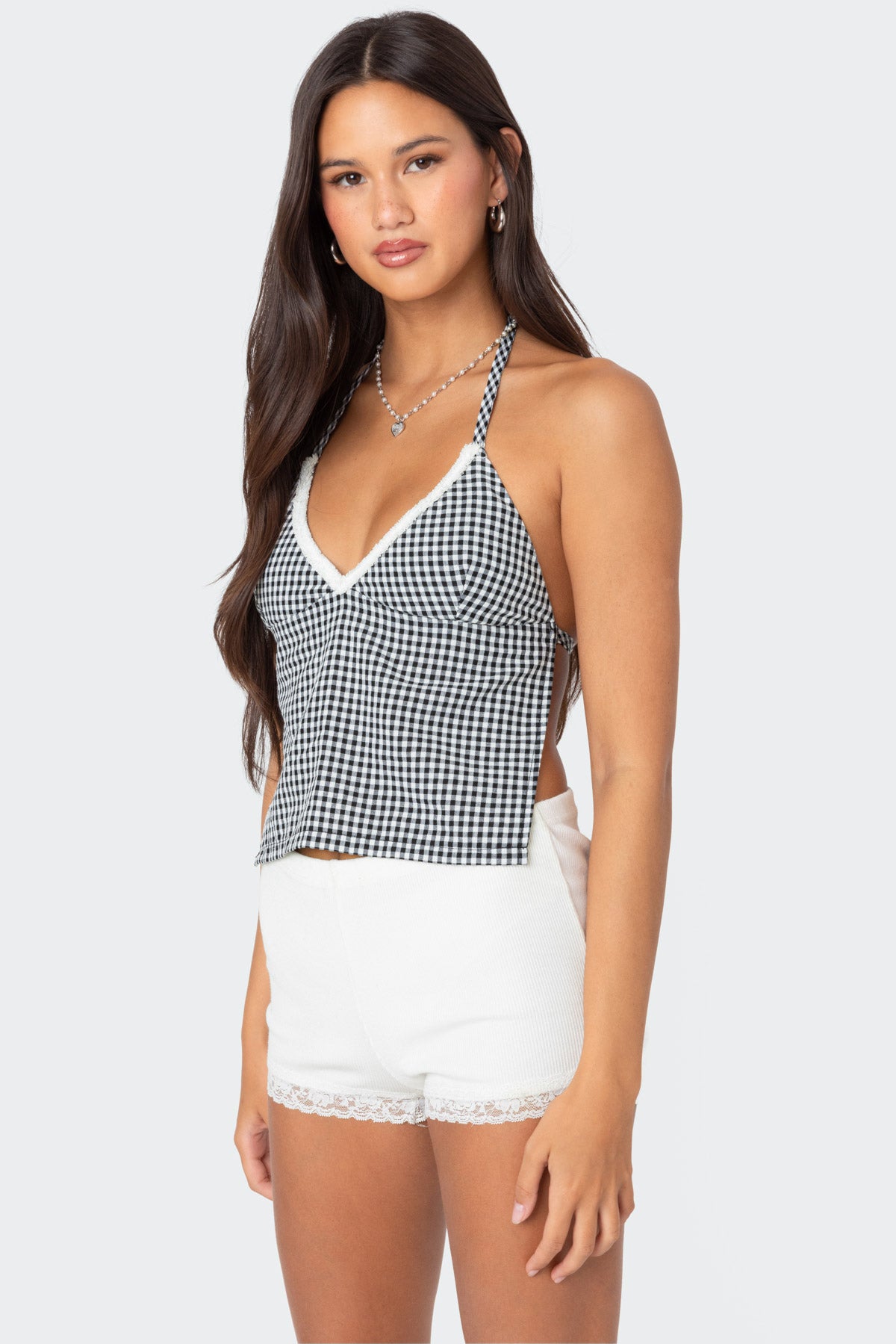 Charmaine Open Back Gingham Top - Image 4