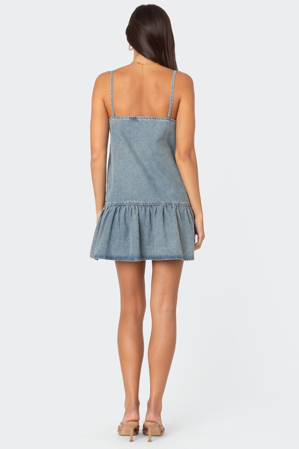 Dylan Denim Mini Dress - Image 4