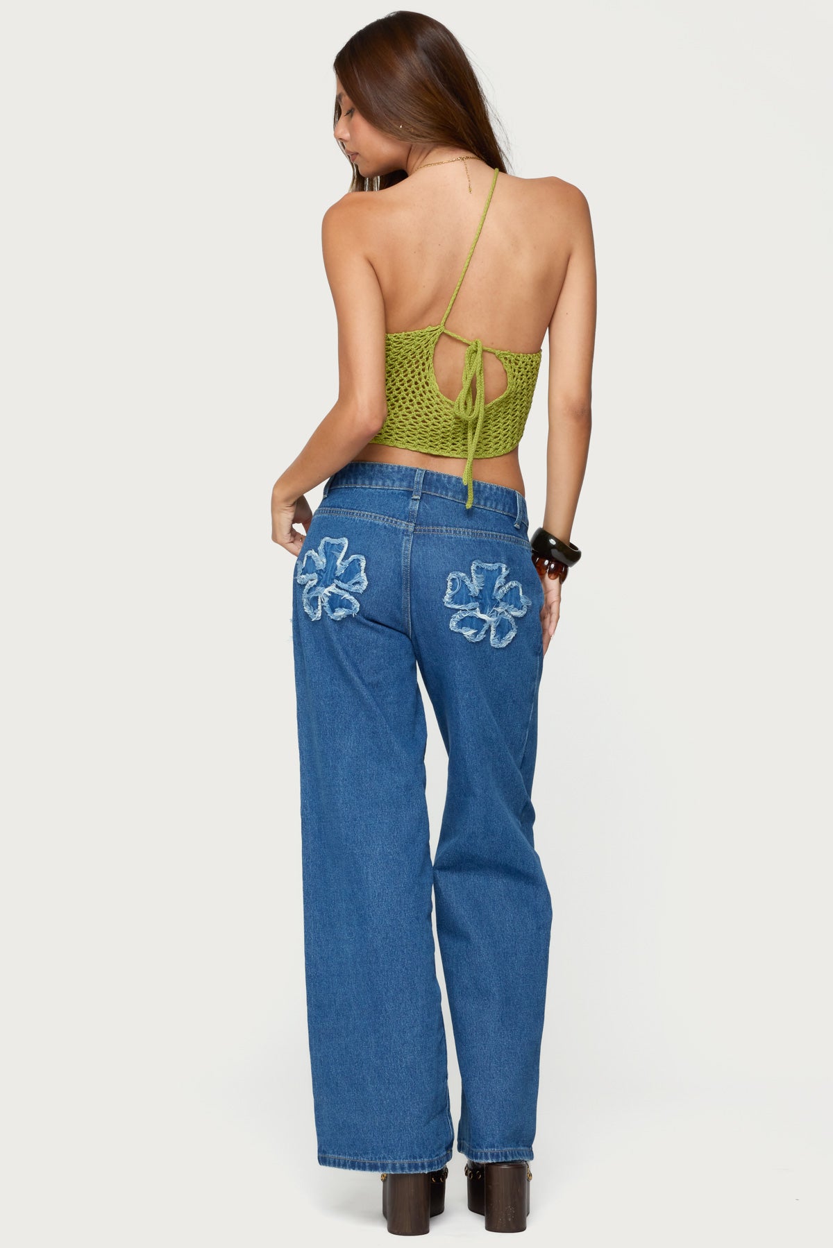 Daley Asymmetric One Shoulder Crochet Top - Image 2
