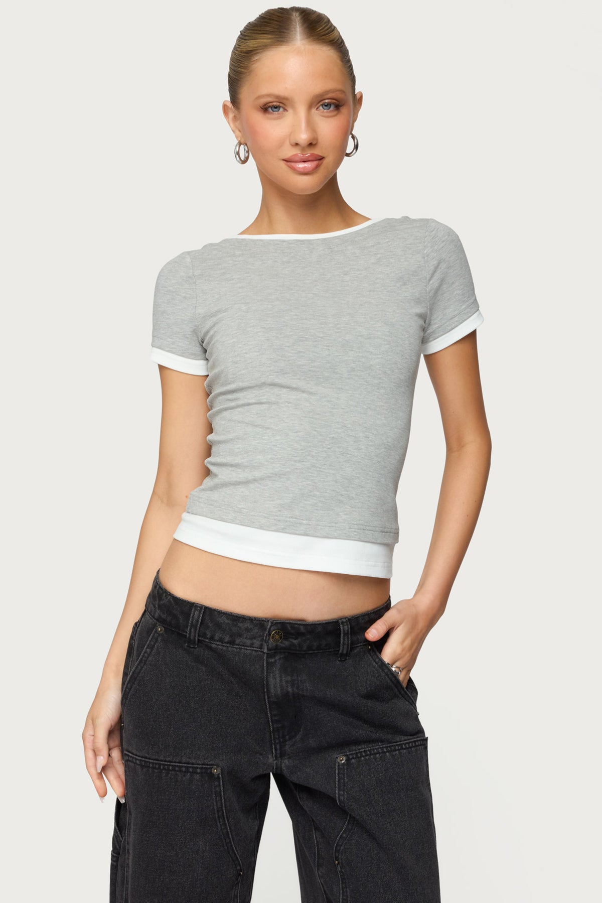 Julietta Contrast Layered T Shirt - Image 3