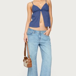 Petite Low Rise Wide Leg Jeans
