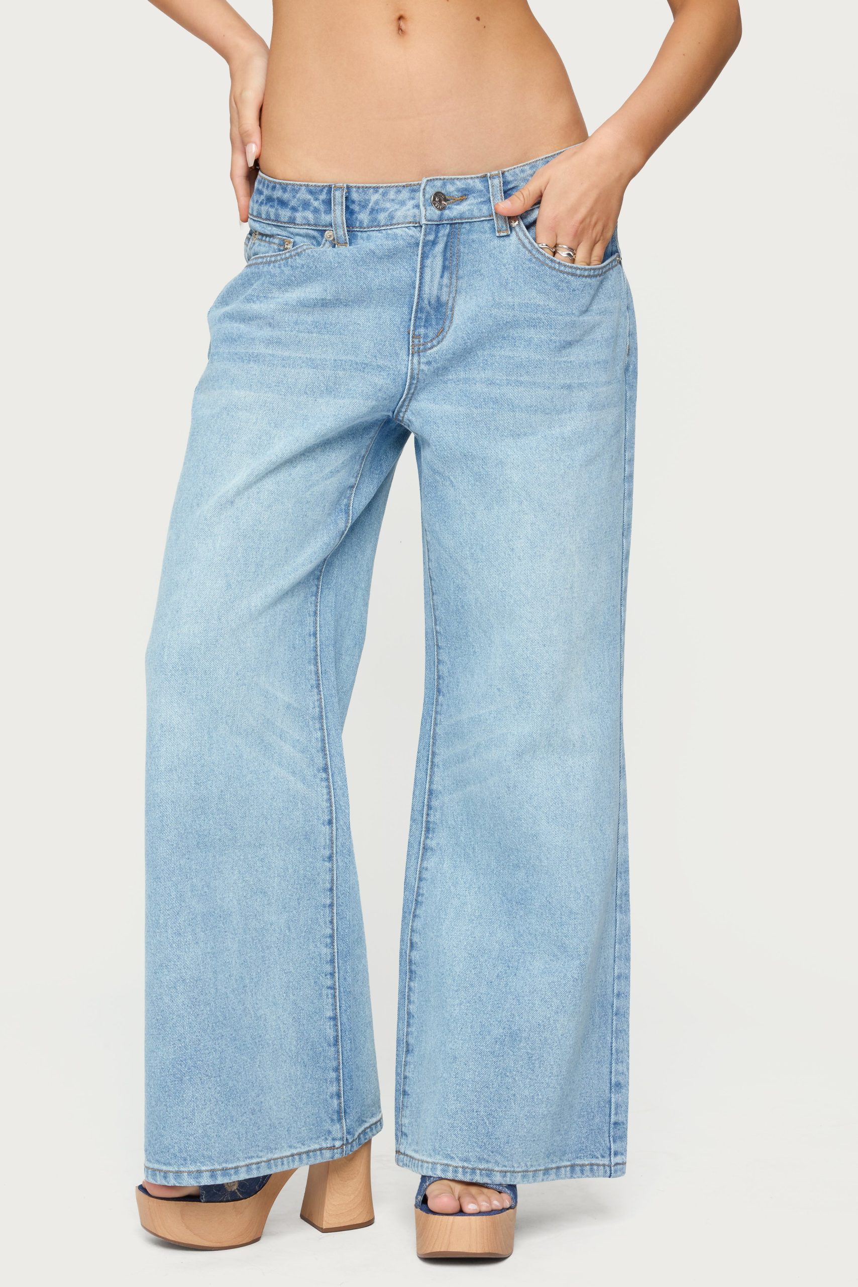 Petite Low Rise Wide Leg Jeans - Image 2
