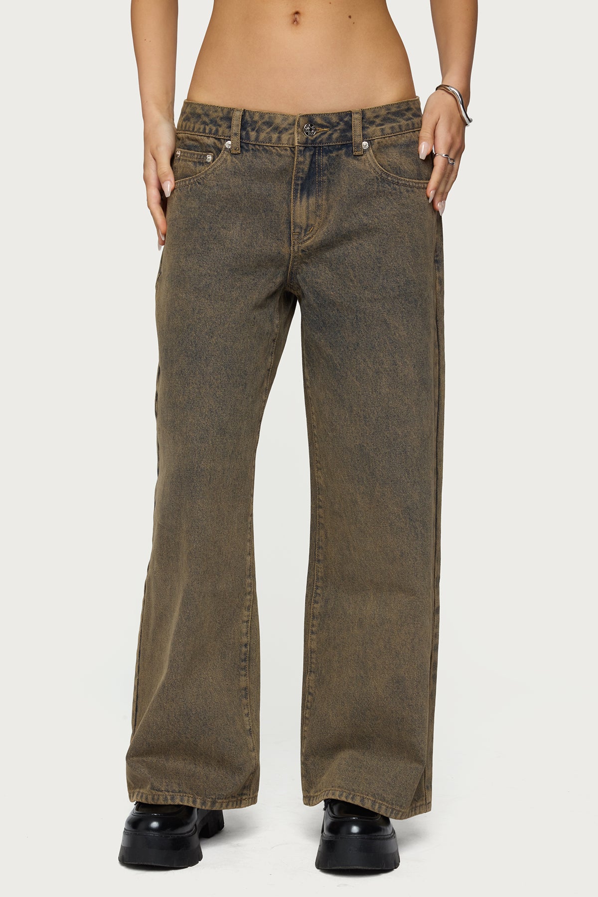 Petite Zahra Mud Wash Low Rise Jeans - Image 2