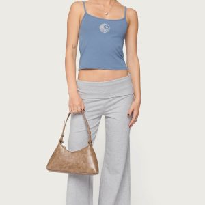 Petite Wide Leg Fold Over Pants