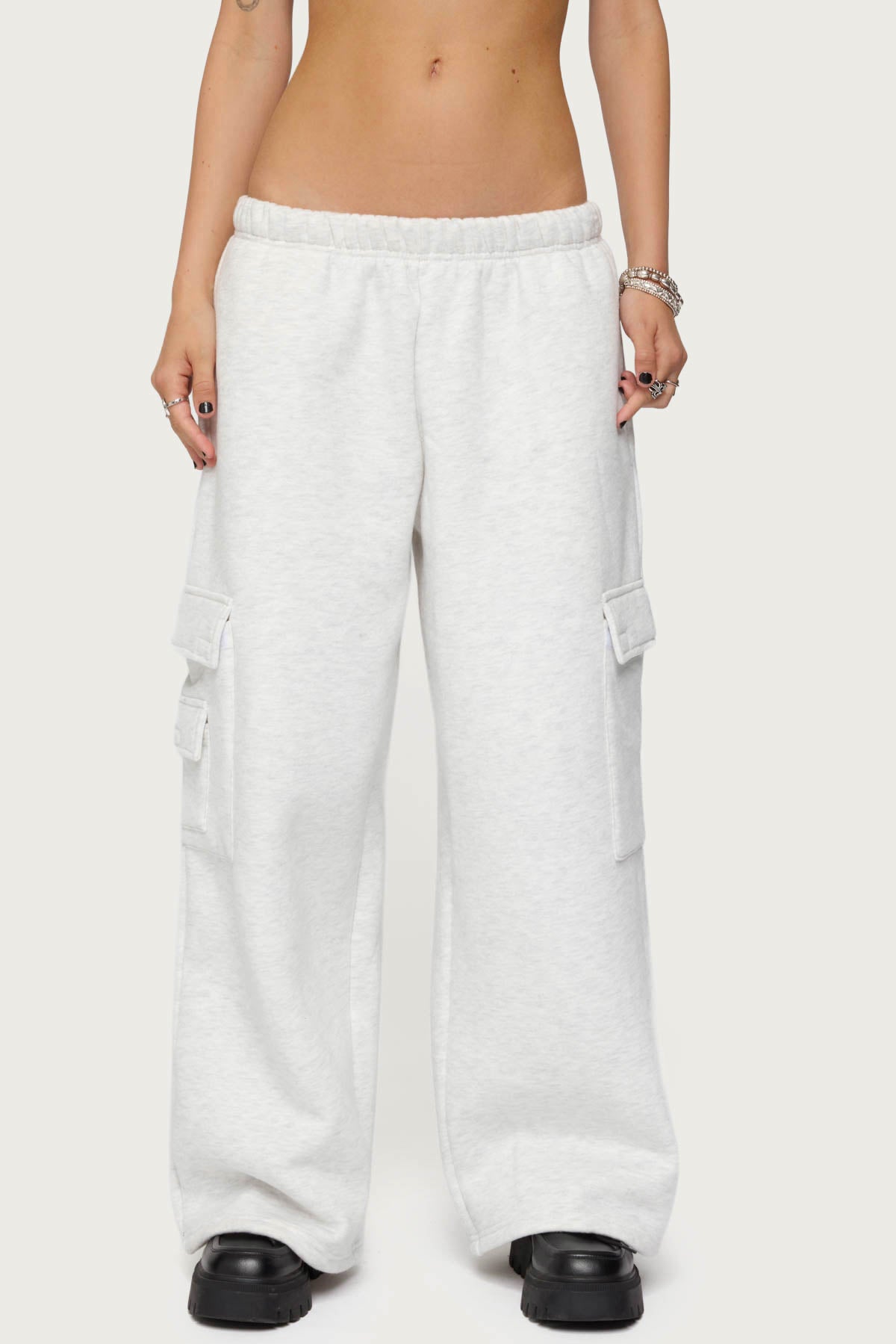 Petite Wide Leg Cargo Sweatpants - Image 2