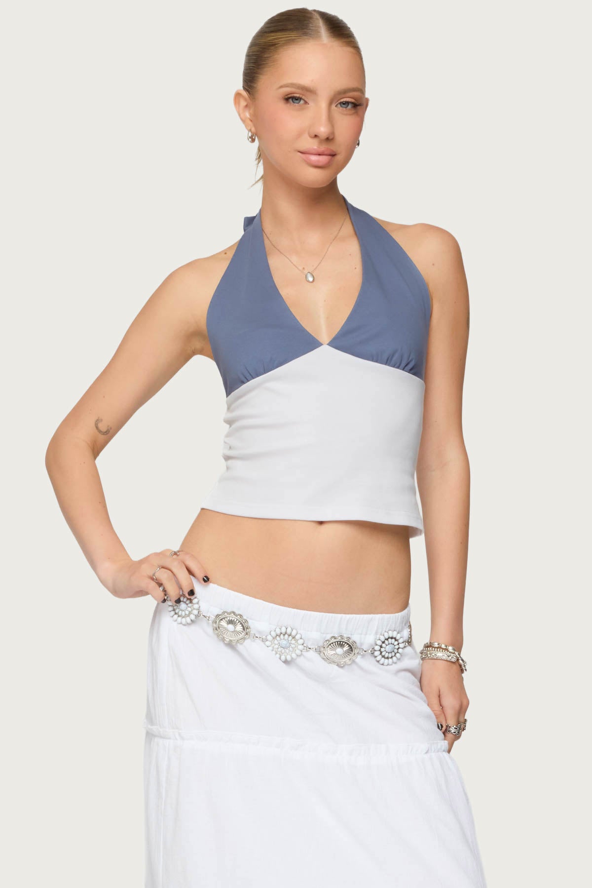 Janna Color Block Halter Top - Image 2