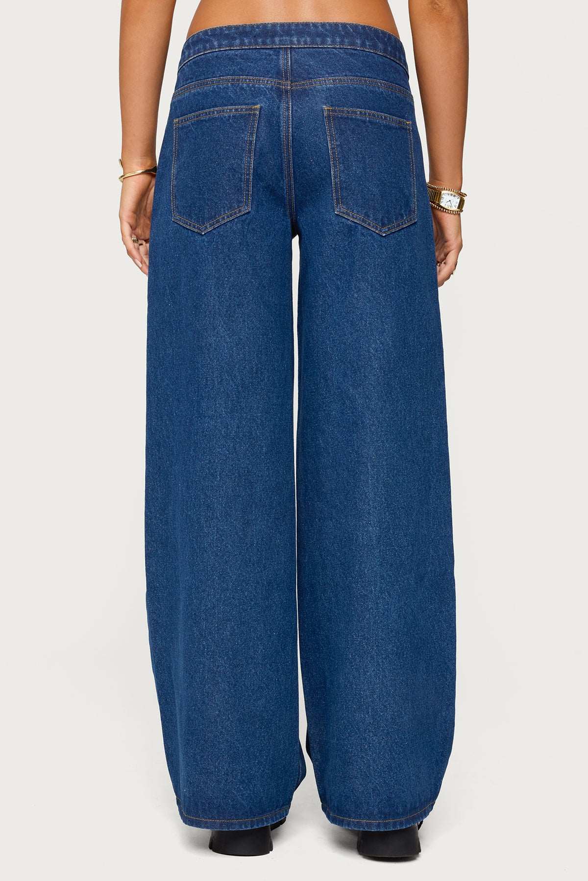 Edie Belt Detail Low Rise Jeans - Image 5