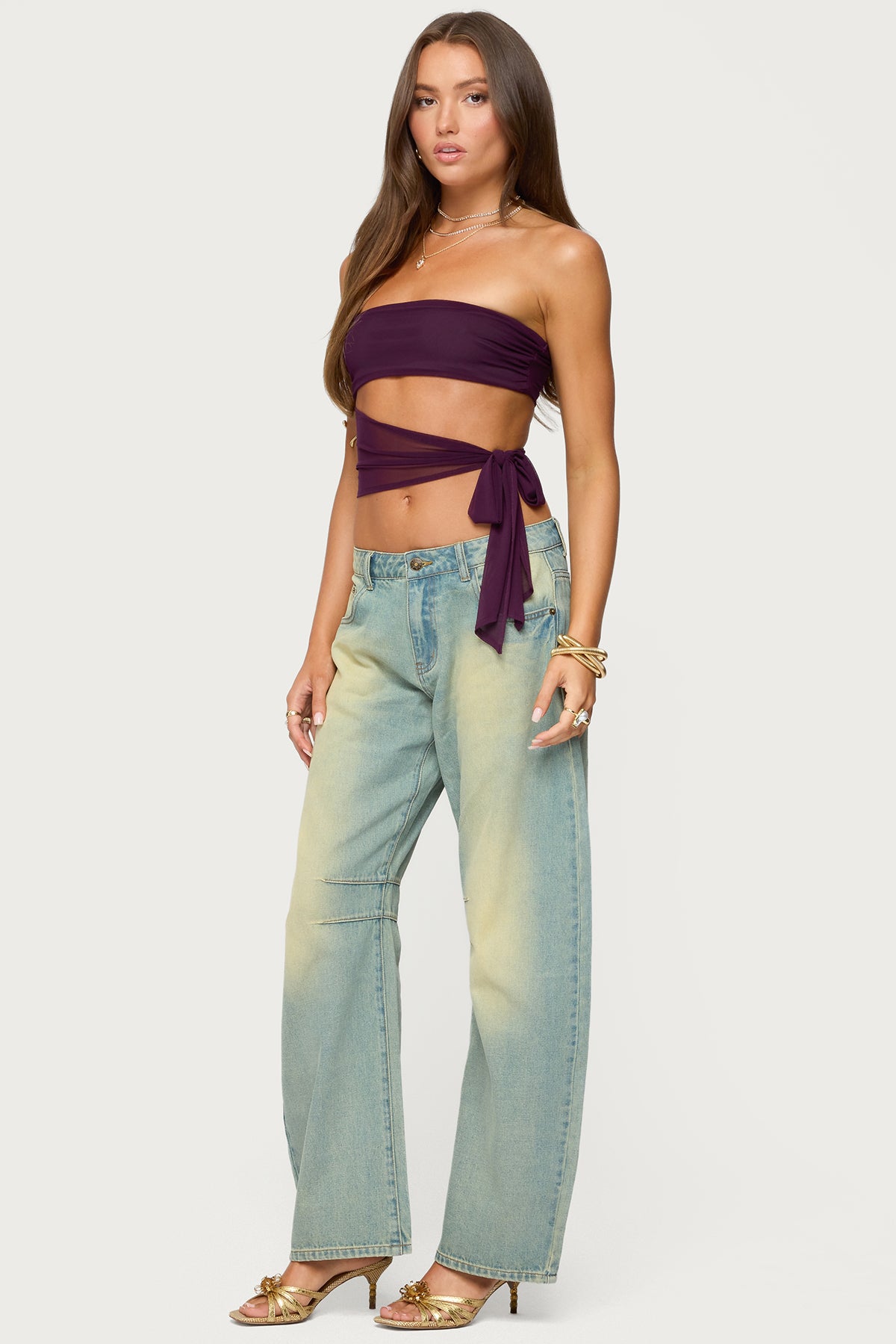 Cayden Low Rise Washed Barrel Jeans - Image 3