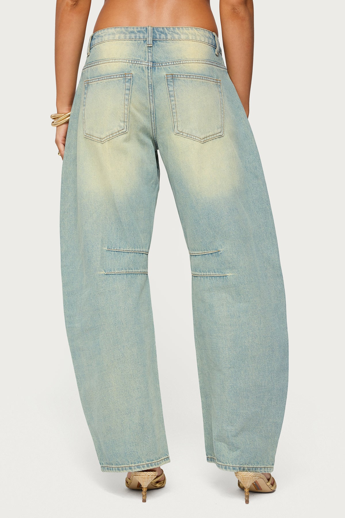 Cayden Low Rise Washed Barrel Jeans - Image 5