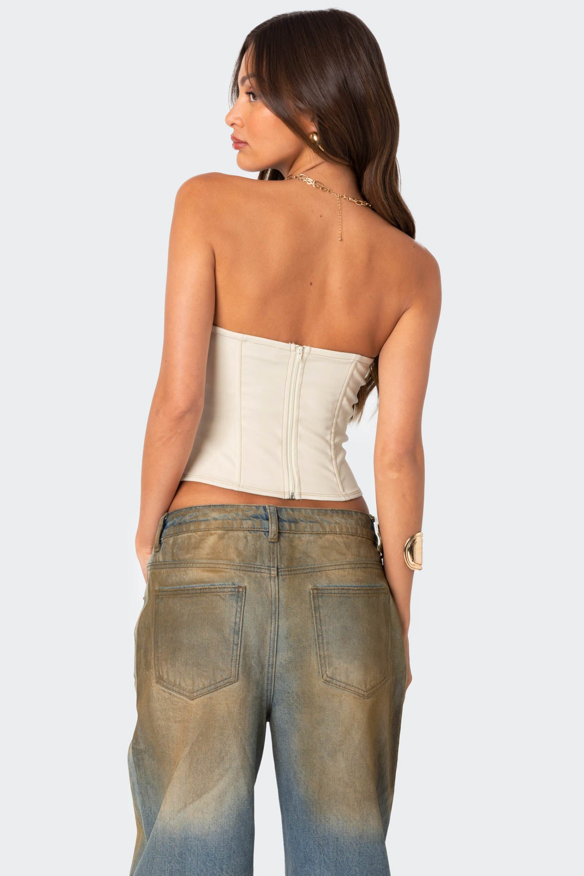 June Tie Front Strapless Corset - Image 4