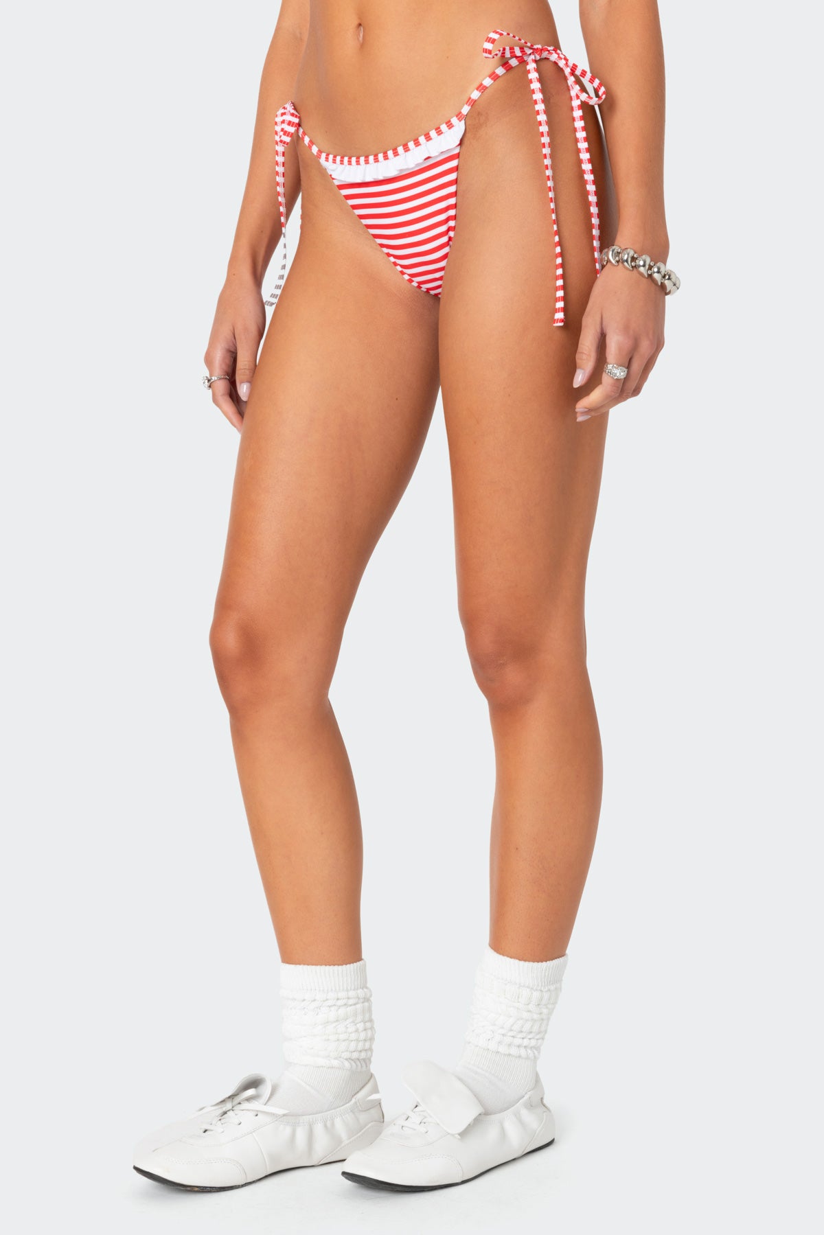 Zora Striped String Bikini Bottom - Image 4