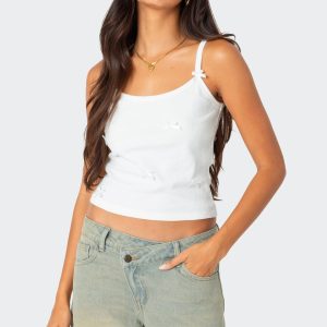 Emilia Ribbed Bow Tank Top