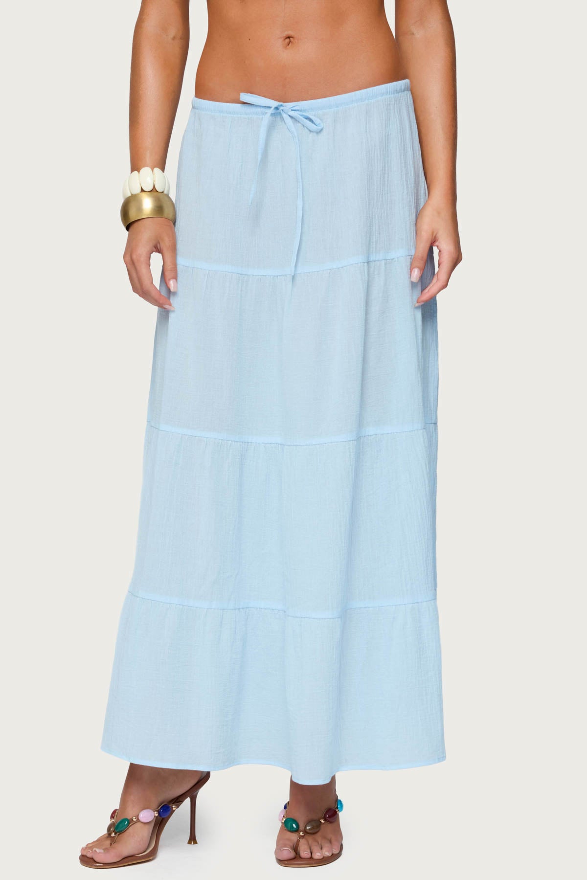 Kaila Cotton Tiered Maxi Skirt - Image 2
