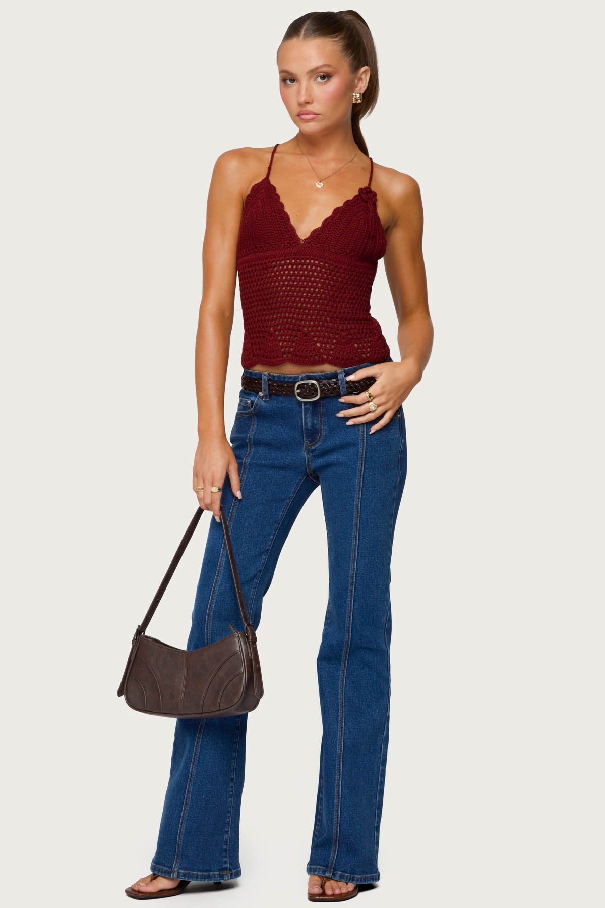 Starrie Panel Stitch Low Rise Jeans - Image 4