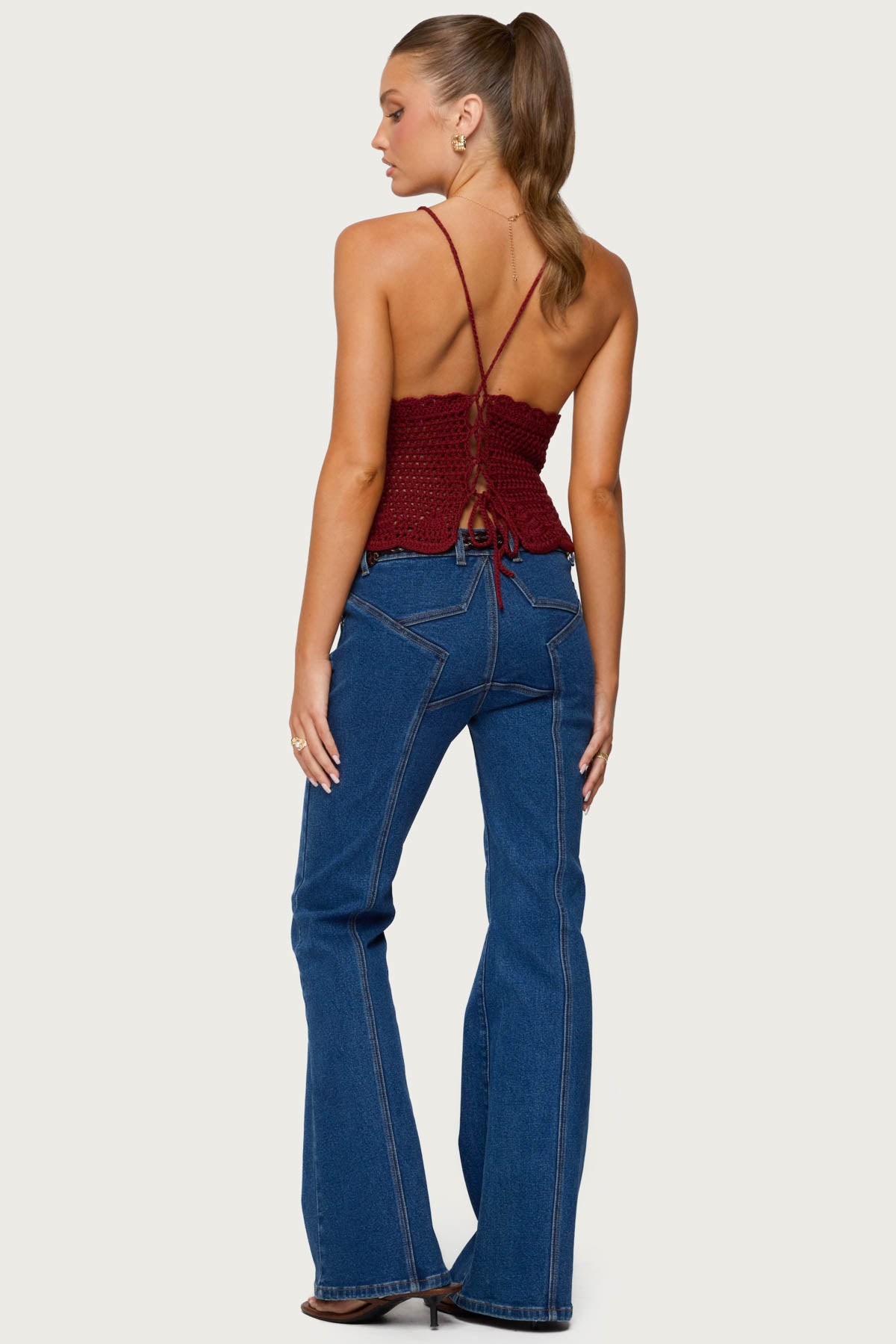 Starrie Panel Stitch Low Rise Jeans - Image 2