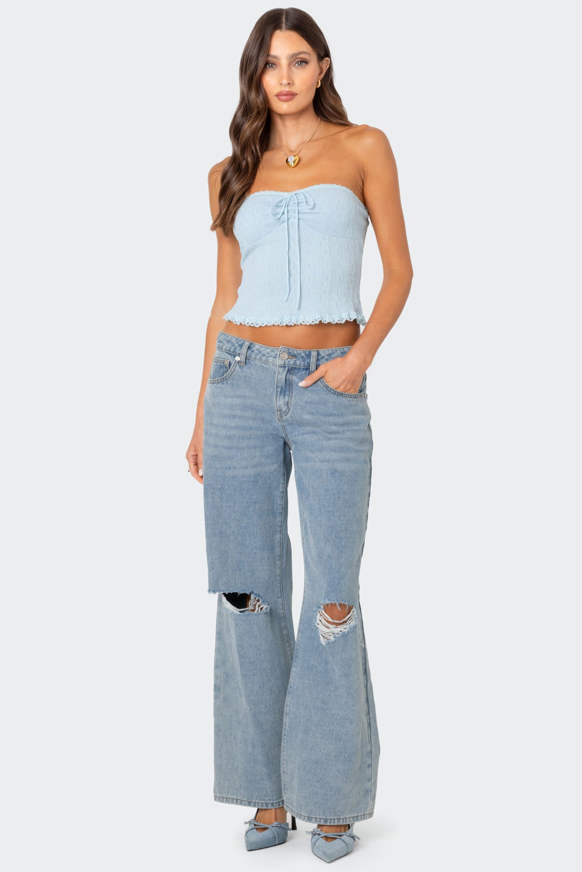 Lacey Knit Tube Top - Image 5