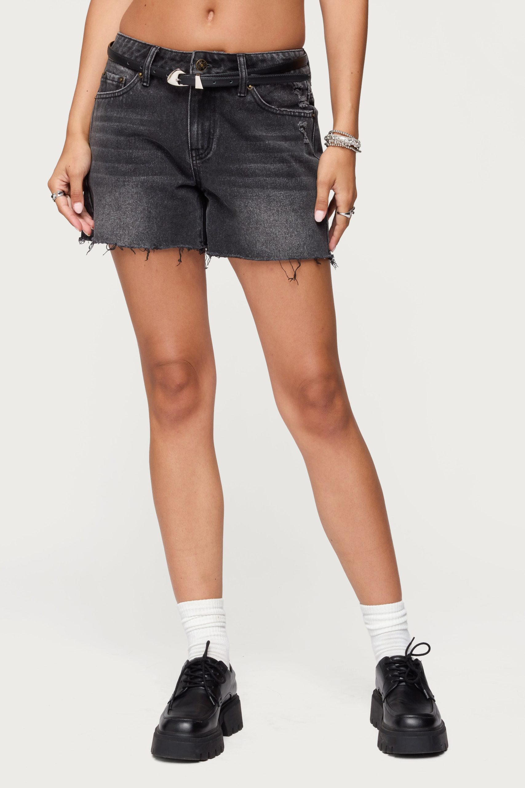 Scottie Low Rise Denim Shorts - Image 4