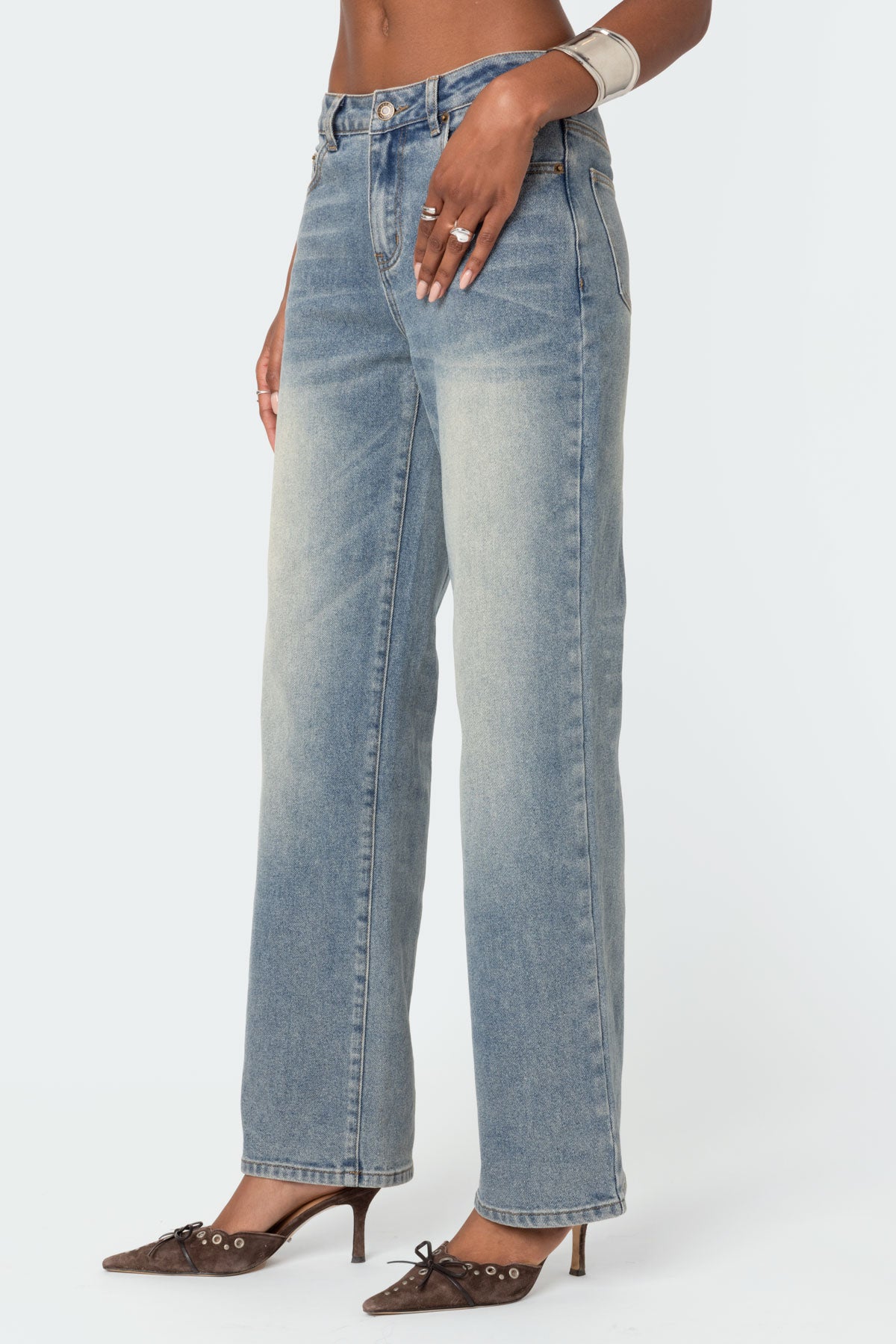 Amia High Rise Straight Leg Jeans - Image 3