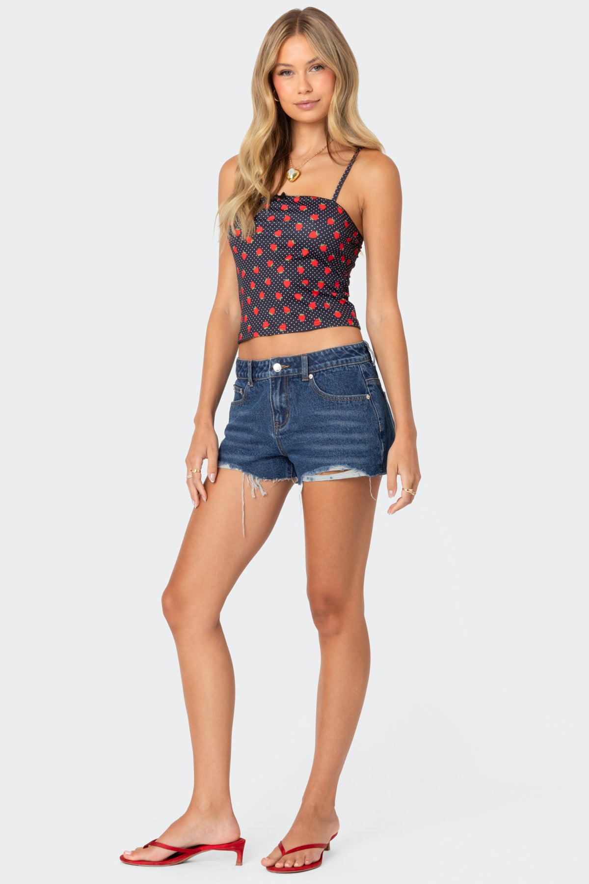 Fern Mid Rise Denim Shorts - Image 3