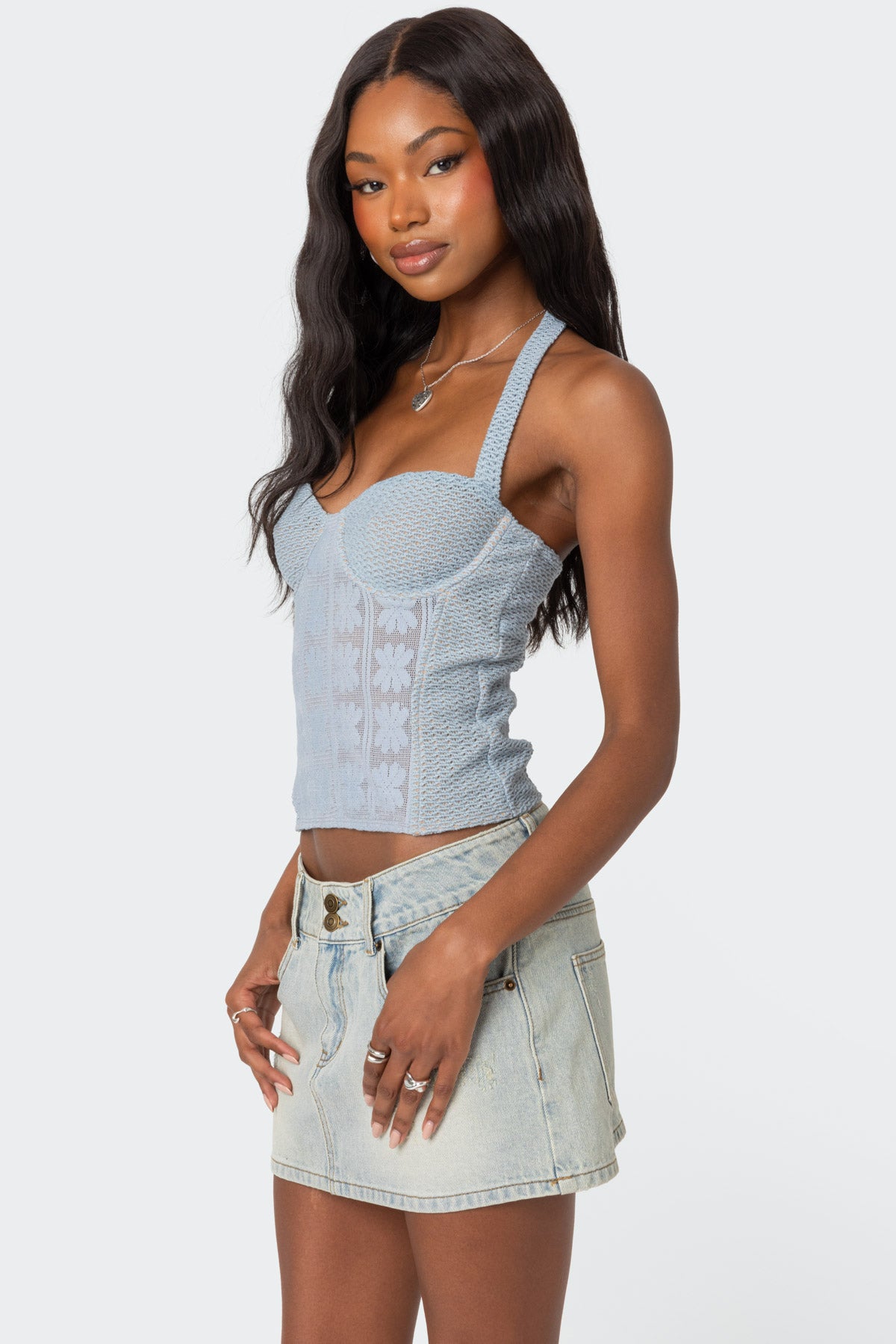 Mixed Crochet Cupped Top - Image 4