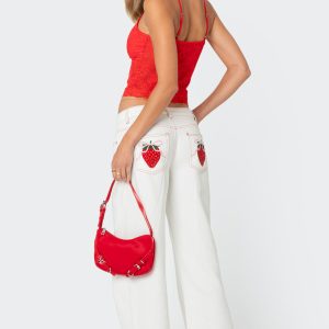 Strawberry Bow Pocket Jeans