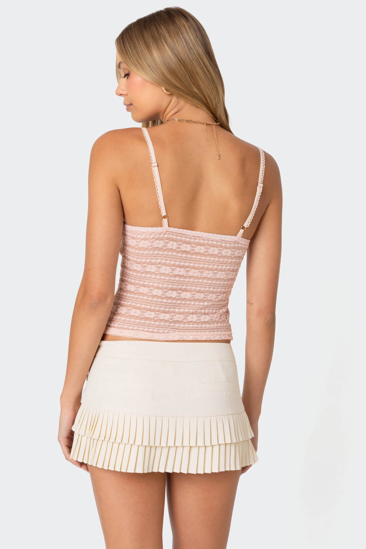 Tuesday Textured Lace Tank Top - Image 4