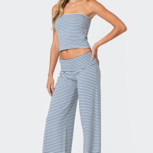 Lilah Striped Fold Over Pants