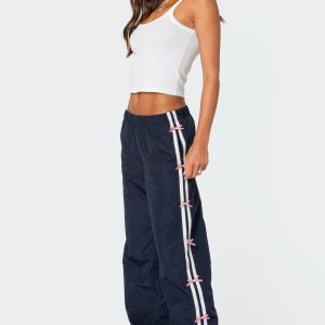 Bow Stripe Nylon Track Pants