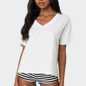 Loose Fit V Neck T Shirt