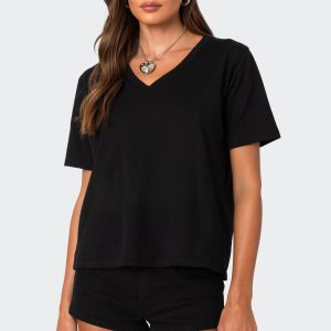 Loose Fit V Neck T Shirt